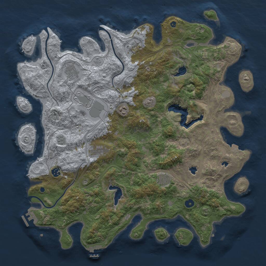 Rust Map: Procedural Map, Size: 4500, Seed: 1650351770, 14 Monuments