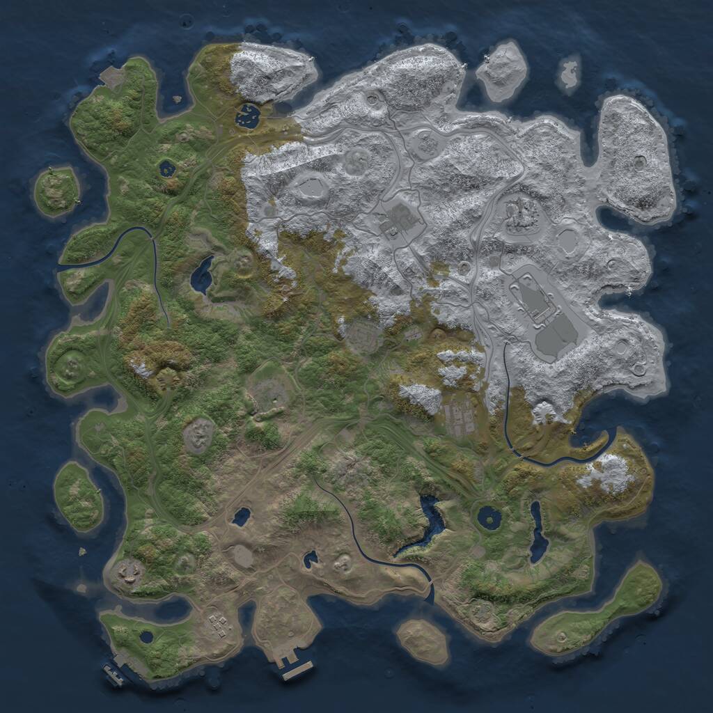 Rust Map: Procedural Map, Size: 4500, Seed: 249105217, 15 Monuments