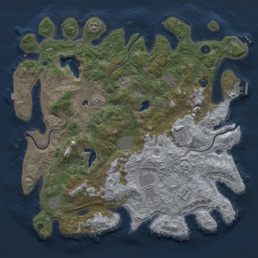 Rust Map: Procedural Map, Size: 4500, Seed: 488515484, 15 Monuments