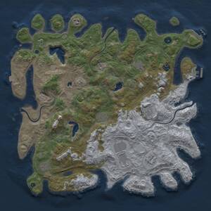 Thumbnail Rust Map: Procedural Map, Size: 4500, Seed: 488515484, 15 Monuments