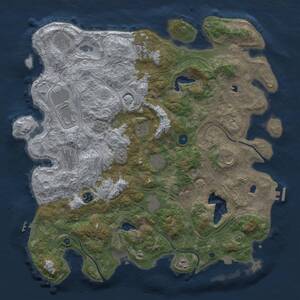Thumbnail Rust Map: Procedural Map, Size: 4500, Seed: 2127649809, 17 Monuments