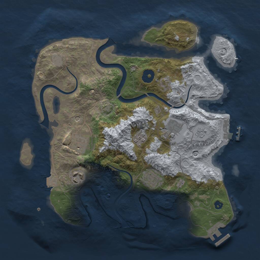 Rust Map: Procedural Map, Size: 3000, Seed: 1006383818, 11 Monuments