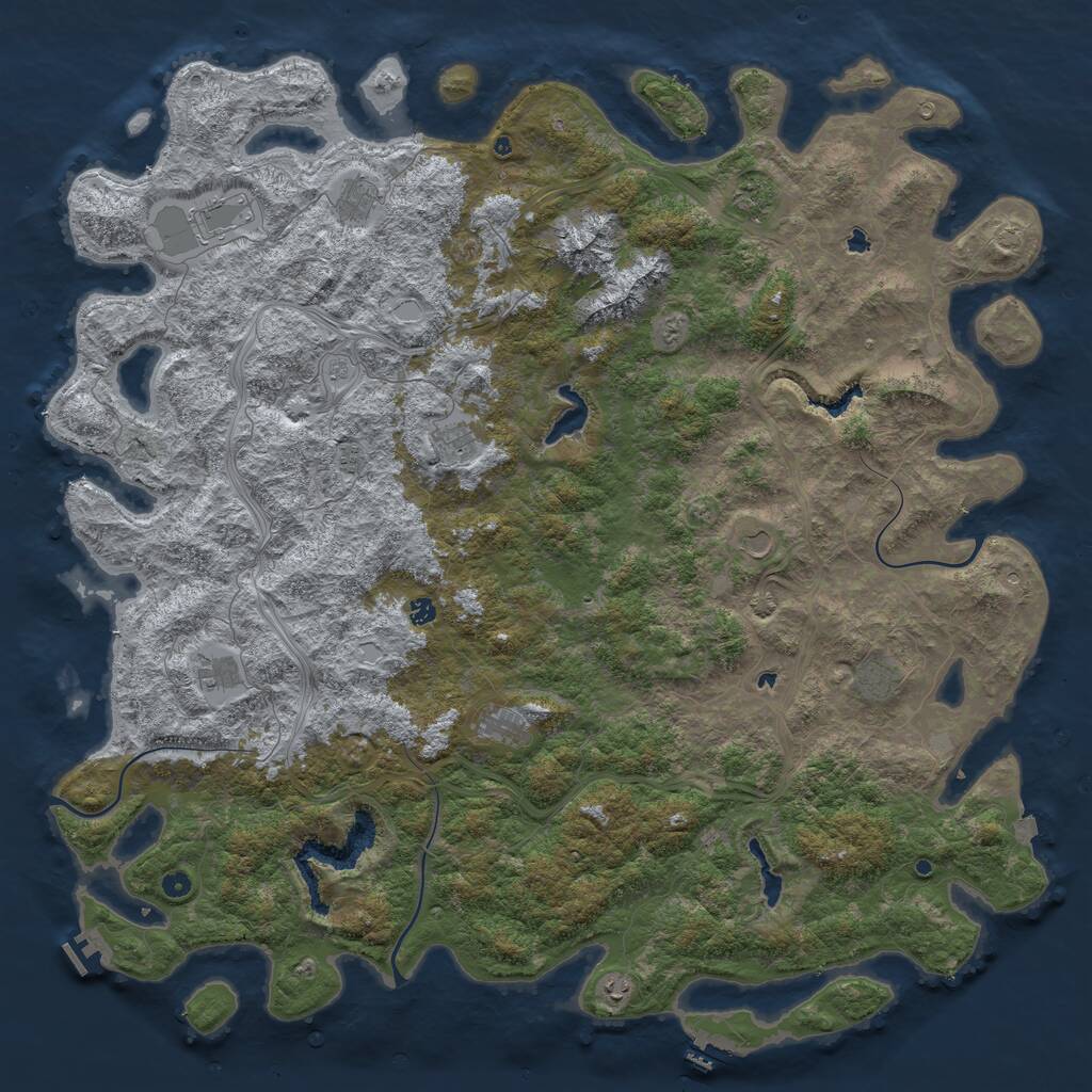 Rust Map: Procedural Map, Size: 6000, Seed: 10116, 17 Monuments