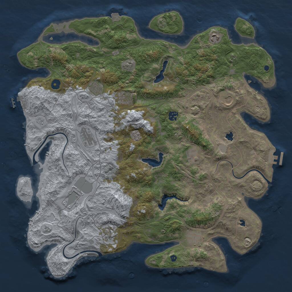 Rust Map: Procedural Map, Size: 4500, Seed: 118089802, 17 Monuments