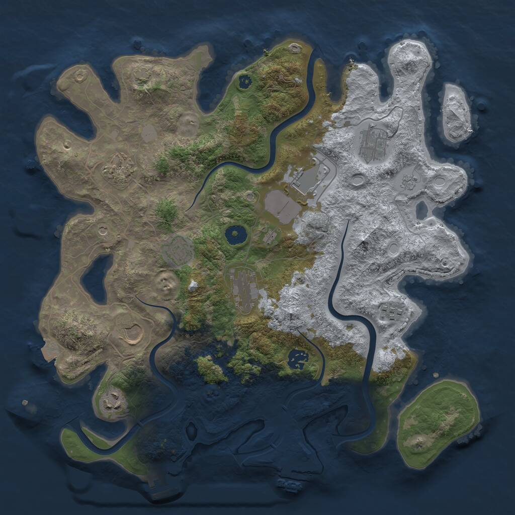 Rust Map: Procedural Map, Size: 3750, Seed: 1817152368, 15 Monuments