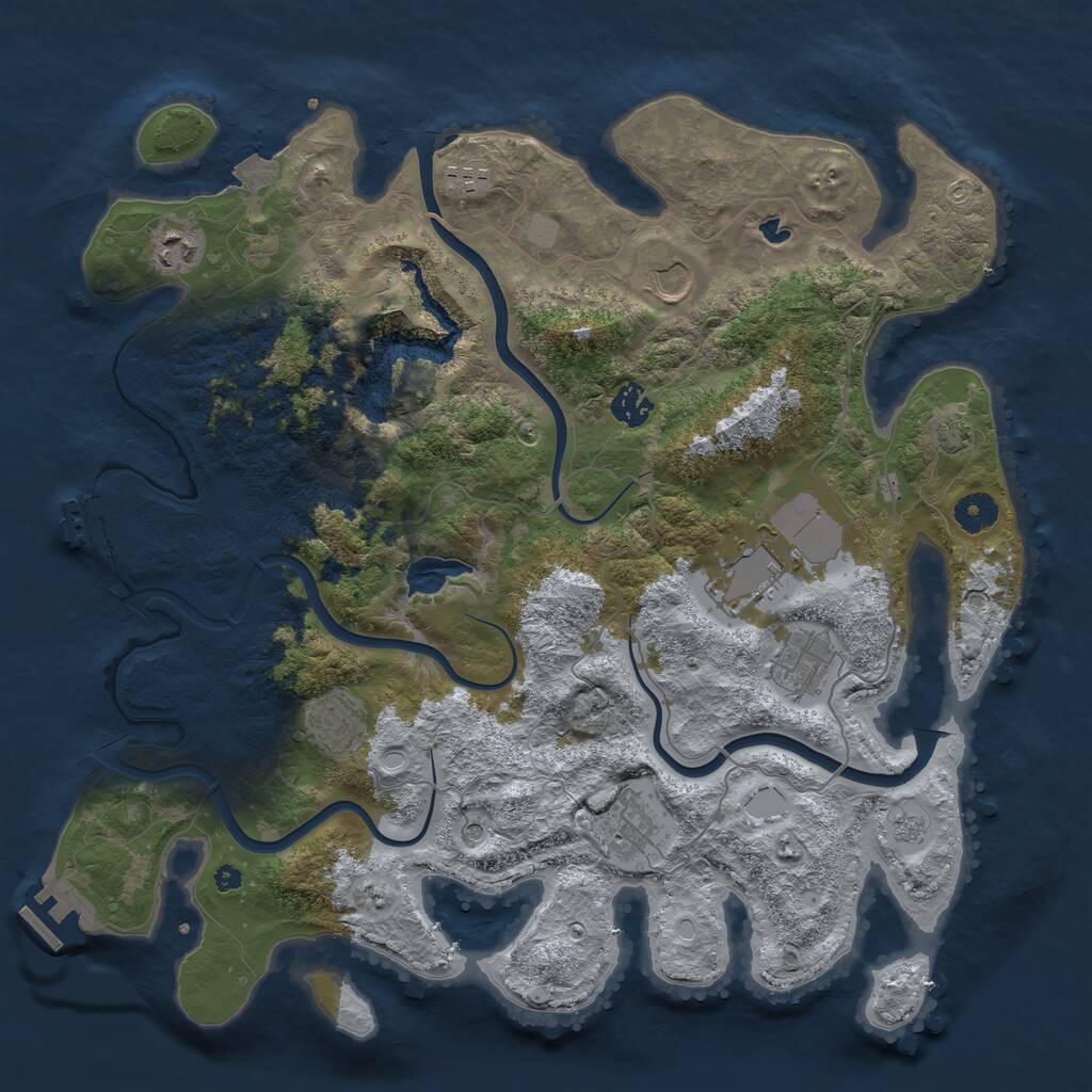 Rust Map: Procedural Map, Size: 4000, Seed: 175019782, 14 Monuments