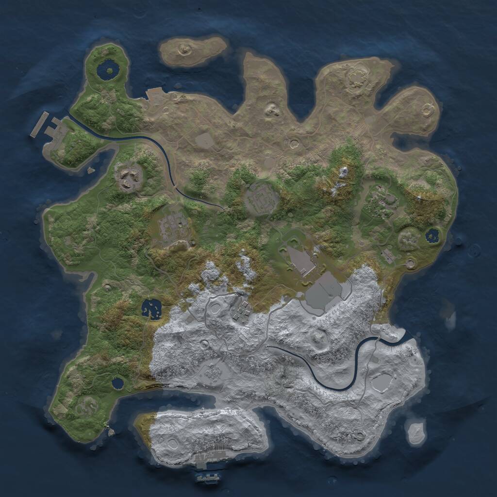 Rust Map: Procedural Map, Size: 3500, Seed: 181085516, 13 Monuments