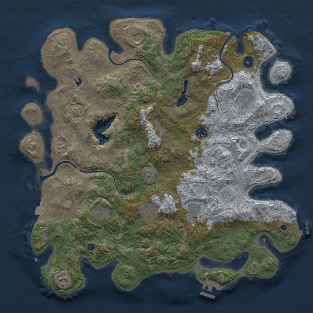 Rust Map: Procedural Map, Size: 4250, Seed: 1785681829, 14 Monuments