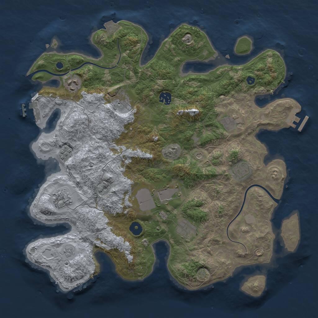 Rust Map: Procedural Map, Size: 3750, Seed: 486820625, 15 Monuments