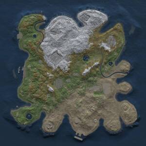 Thumbnail Rust Map: Procedural Map, Size: 3500, Seed: 1452570533, 13 Monuments