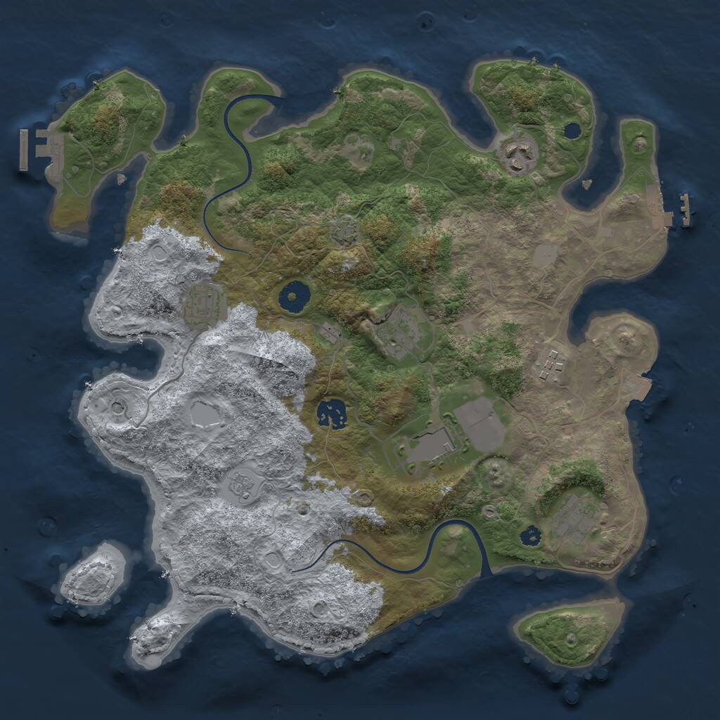 Rust Map: Procedural Map, Size: 3500, Seed: 823013822, 13 Monuments
