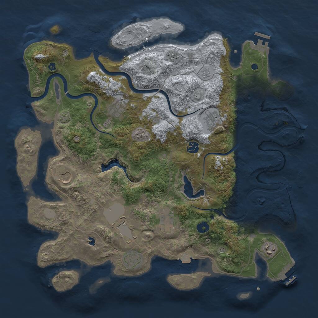 Rust Map: Procedural Map, Size: 4000, Seed: 175488758, 15 Monuments