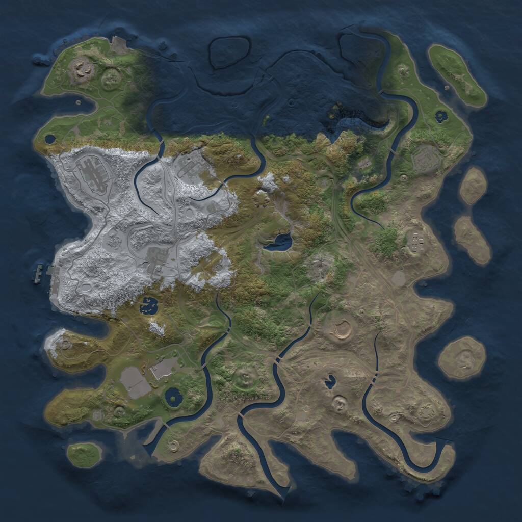 Rust Map: Procedural Map, Size: 4250, Seed: 1816851448, 14 Monuments