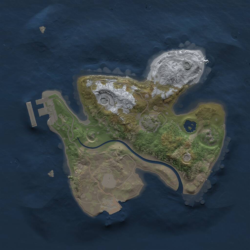 Rust Map: Procedural Map, Size: 2000, Seed: 24330453, 4 Monuments