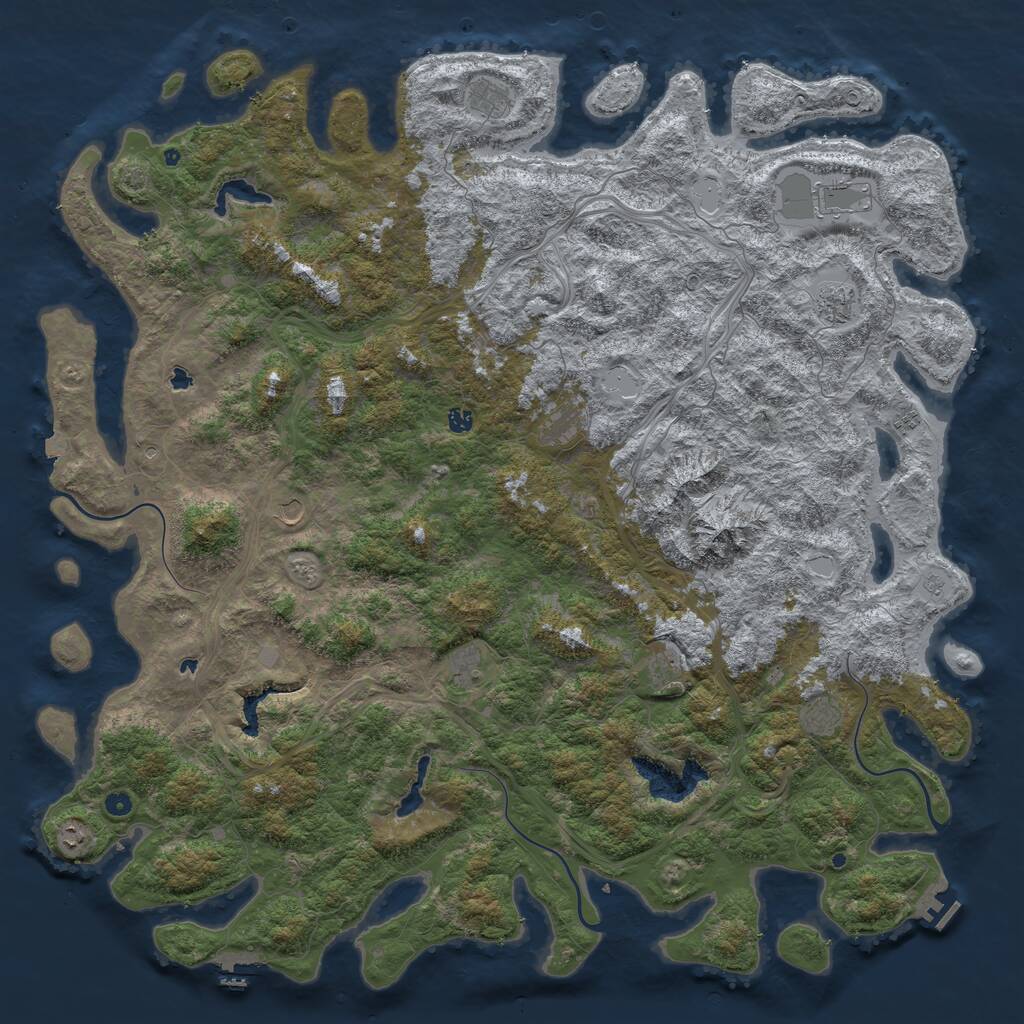 Rust Map: Procedural Map, Size: 6000, Seed: 260469417, 17 Monuments