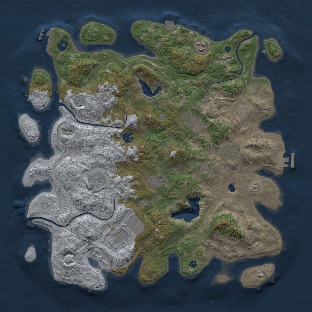 Rust Map: Procedural Map, Size: 4250, Seed: 91430599, 14 Monuments