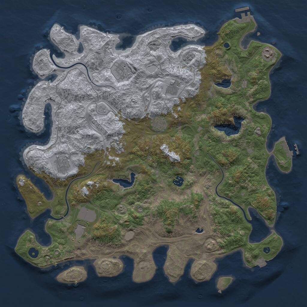 Rust Map: Procedural Map, Size: 4500, Seed: 41082784, 15 Monuments