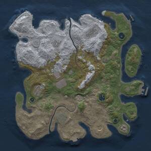 Thumbnail Rust Map: Procedural Map, Size: 3700, Seed: 1643824680, 15 Monuments
