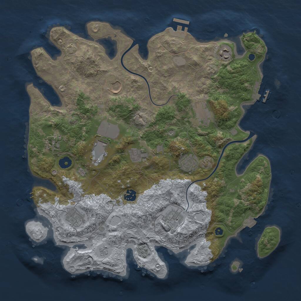 Rust Map: Procedural Map, Size: 3750, Seed: 2018734815, 17 Monuments