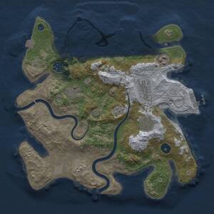 Thumbnail Rust Map: Procedural Map, Size: 3250, Seed: 1043170402, 12 Monuments