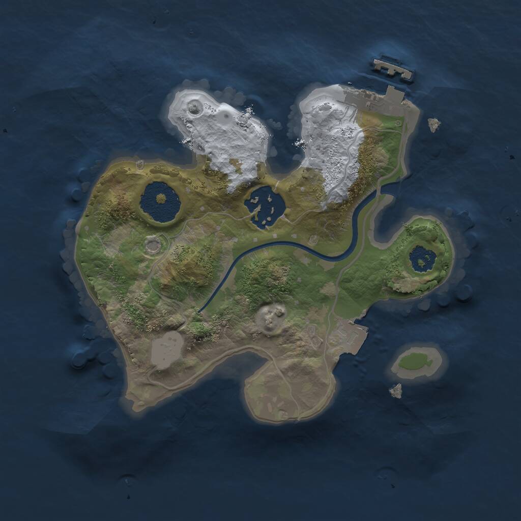 Rust Map: Procedural Map, Size: 2000, Seed: 1782791315, 3 Monuments