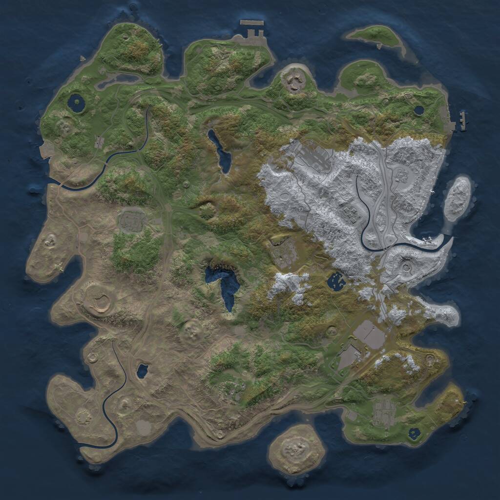 Rust Map: Procedural Map, Size: 4250, Seed: 167634, 16 Monuments