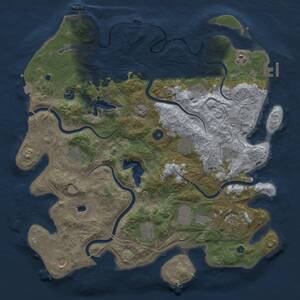 Thumbnail Rust Map: Procedural Map, Size: 4250, Seed: 167634, 17 Monuments