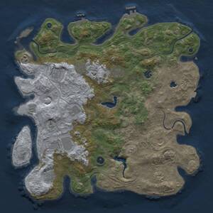 Thumbnail Rust Map: Procedural Map, Size: 4300, Seed: 260514486, 17 Monuments