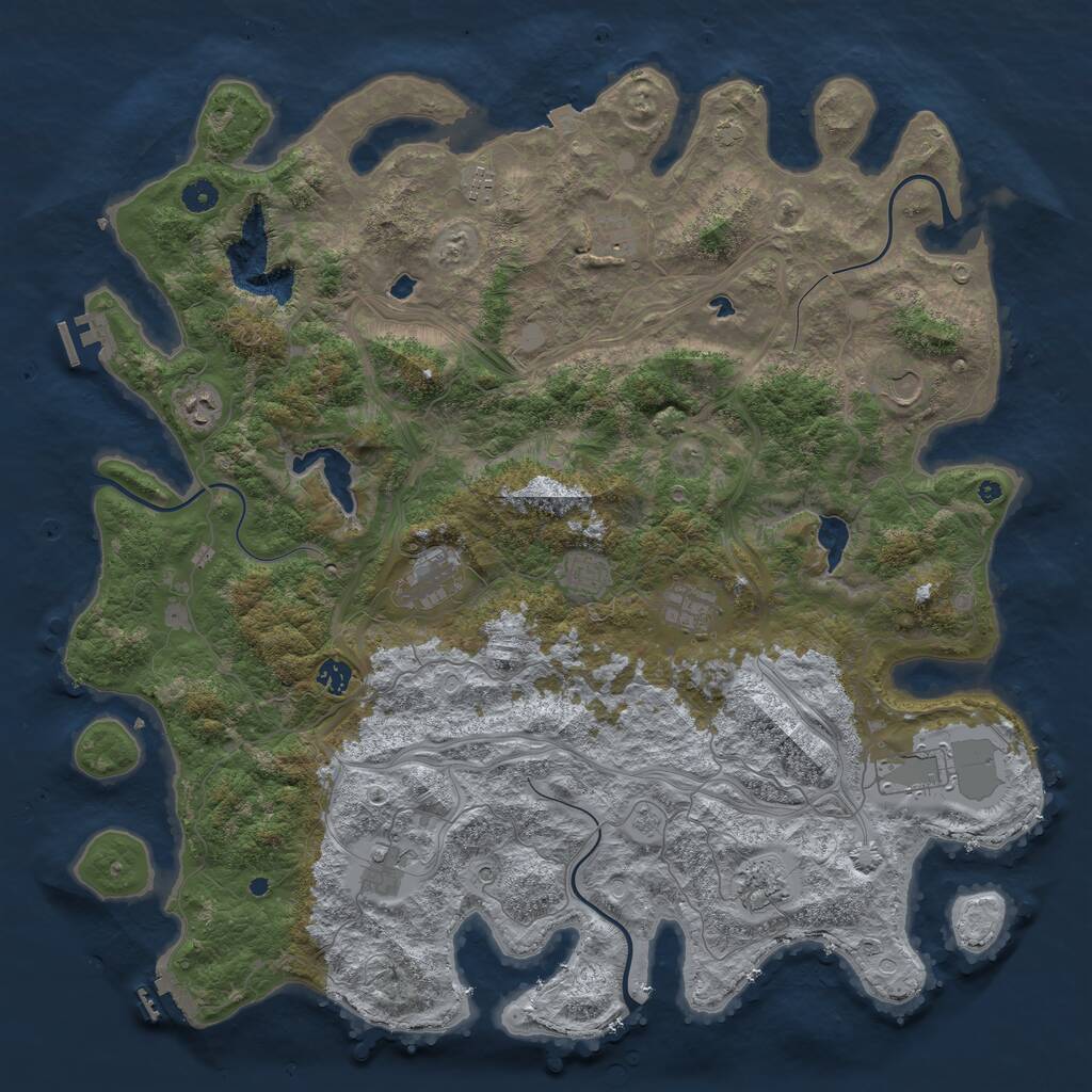 Rust Map: Procedural Map, Size: 4800, Seed: 1607479335, 17 Monuments