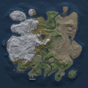 Thumbnail Rust Map: Procedural Map, Size: 3000, Seed: 419186591, 11 Monuments