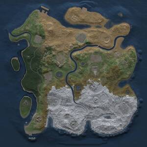 Thumbnail Rust Map: Procedural Map, Size: 3500, Seed: 301484527, 17 Monuments