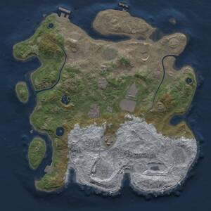 Thumbnail Rust Map: Procedural Map, Size: 3500, Seed: 301484527, 15 Monuments