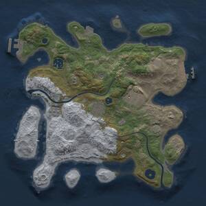 Thumbnail Rust Map: Procedural Map, Size: 3000, Seed: 457228635, 10 Monuments