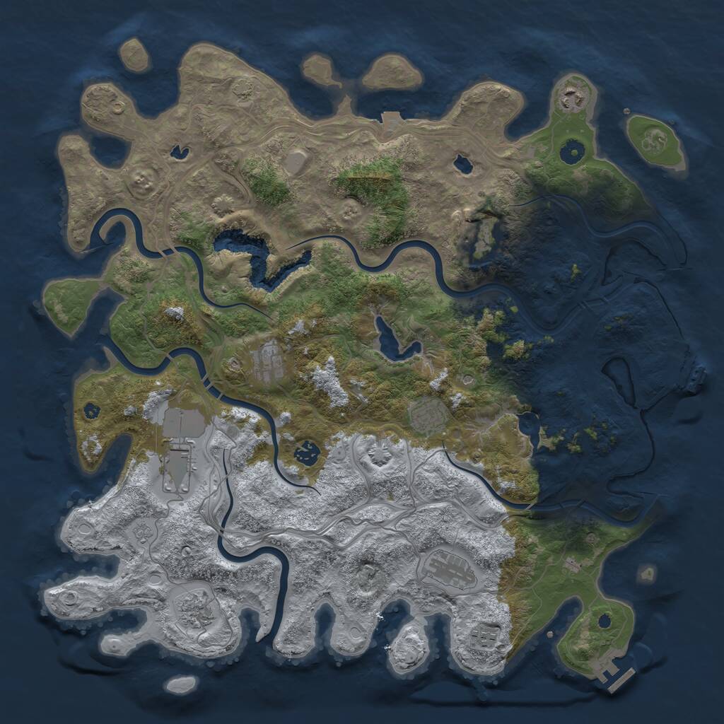 Rust Map: Procedural Map, Size: 4500, Seed: 744575585, 15 Monuments