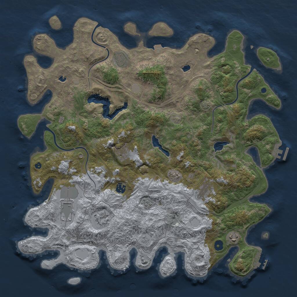 Rust Map: Procedural Map, Size: 4500, Seed: 744575585, 14 Monuments