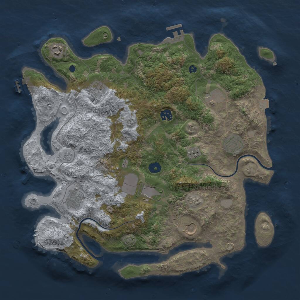 Rust Map: Procedural Map, Size: 3800, Seed: 618161115, 15 Monuments