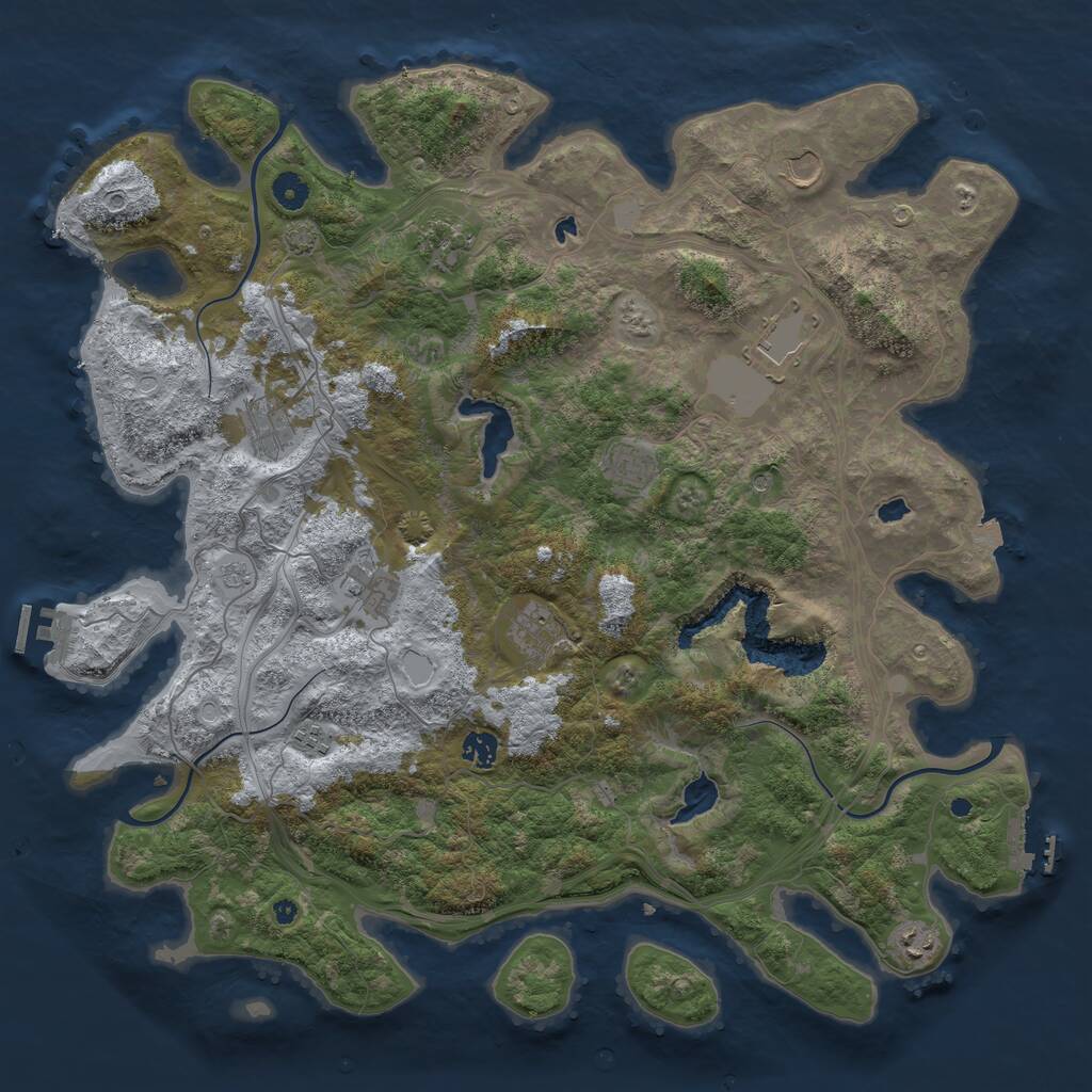 Rust Map: Procedural Map, Size: 4500, Seed: 20250207, 16 Monuments