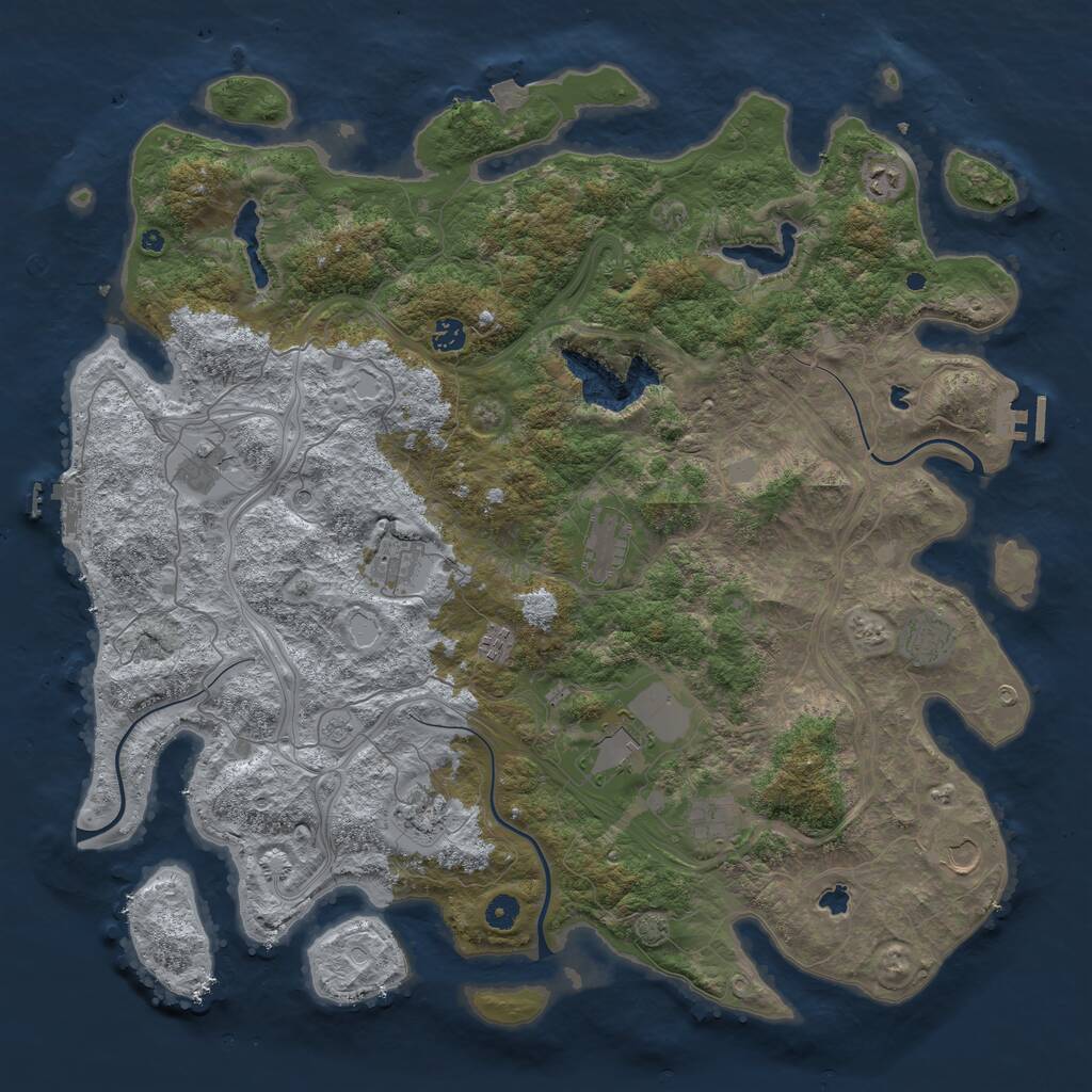 Rust Map: Procedural Map, Size: 4800, Seed: 826267183, 17 Monuments
