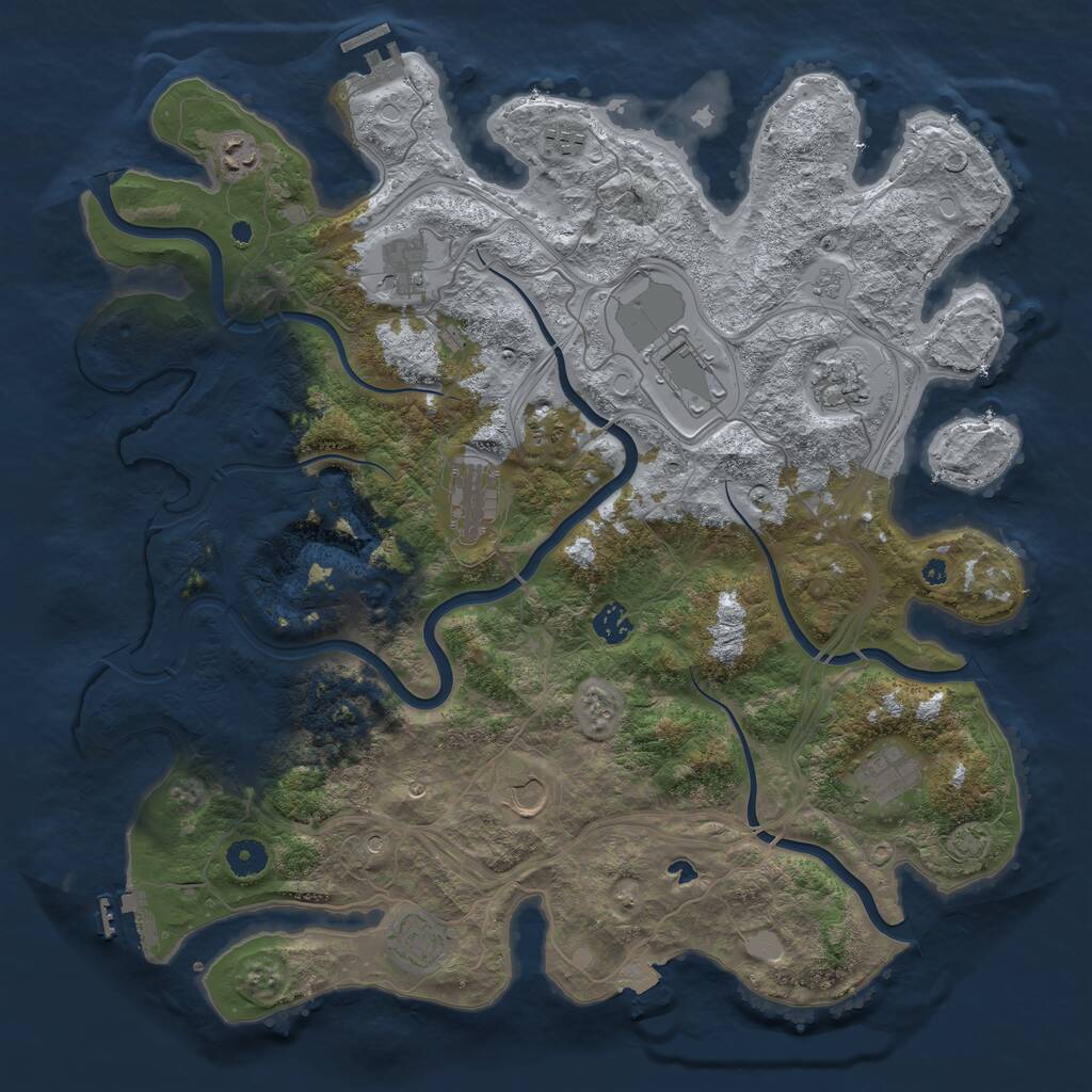 Rust Map: Procedural Map, Size: 4250, Seed: 988623277, 16 Monuments