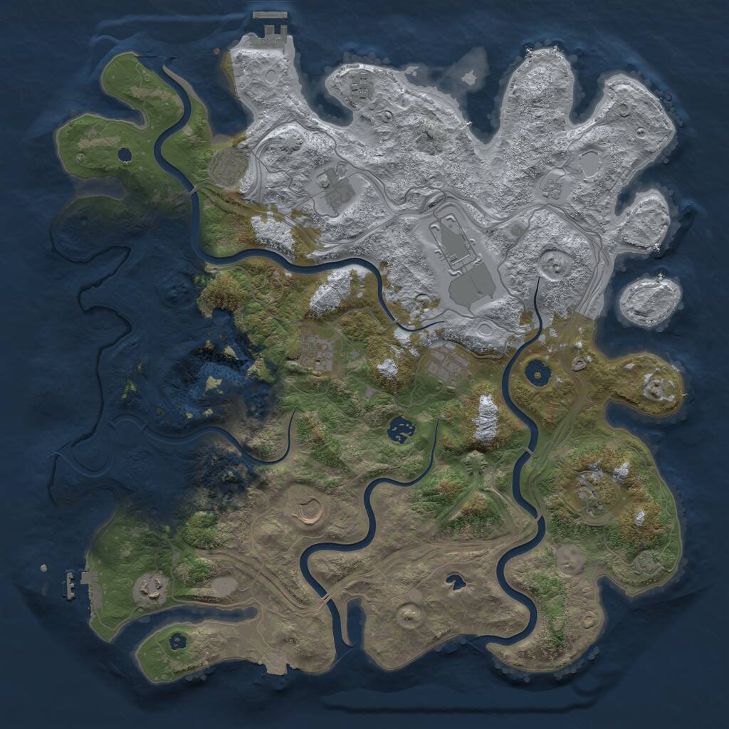 Rust Map: Procedural Map, Size: 4250, Seed: 988623277, 16 Monuments