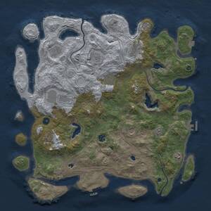 Thumbnail Rust Map: Procedural Map, Size: 4500, Seed: 1361341185, 16 Monuments