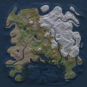 Thumbnail Rust Map: Procedural Map, Size: 4200, Seed: 707033120, 15 Monuments