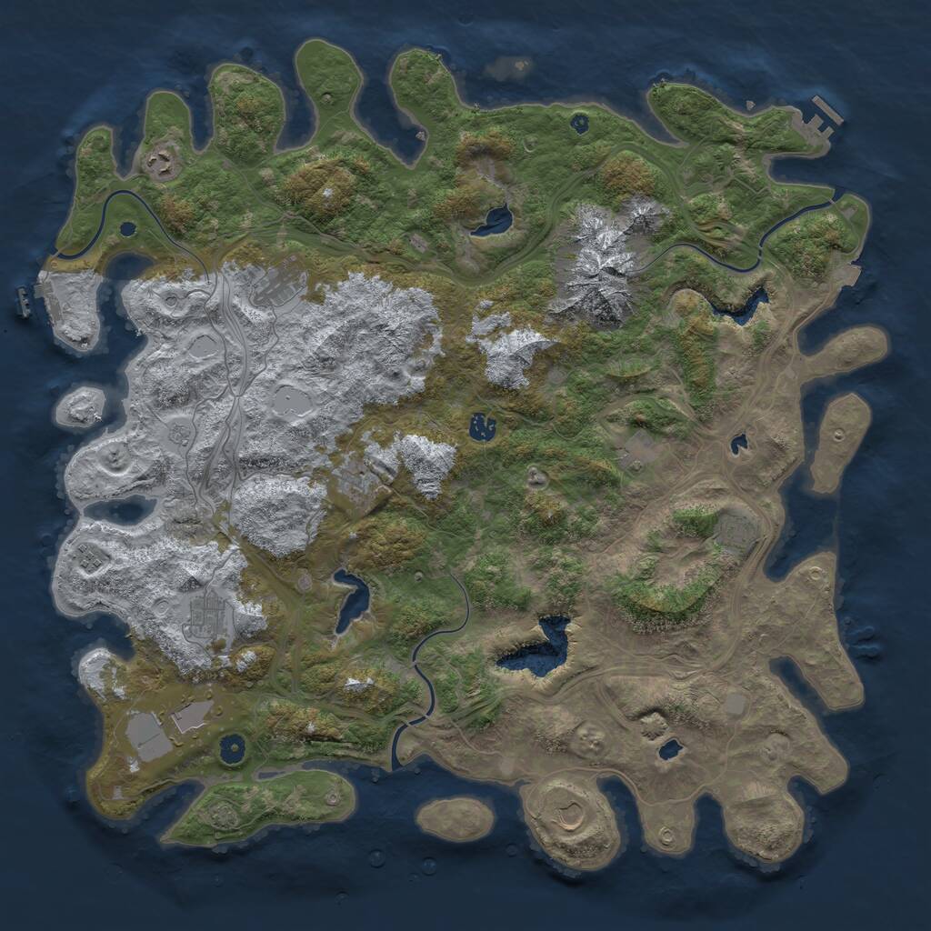 Rust Map: Procedural Map, Size: 5000, Seed: 2062025, 16 Monuments