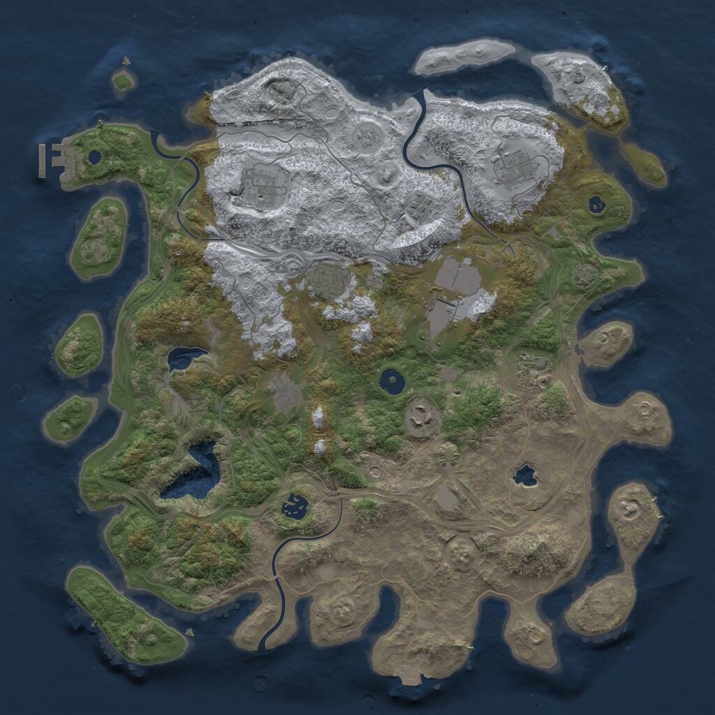 Rust Map: Procedural Map, Size: 4250, Seed: 769615652, 14 Monuments