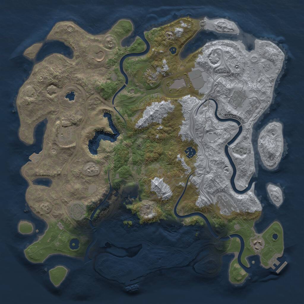 Rust Map: Procedural Map, Size: 4250, Seed: 1891242595, 17 Monuments