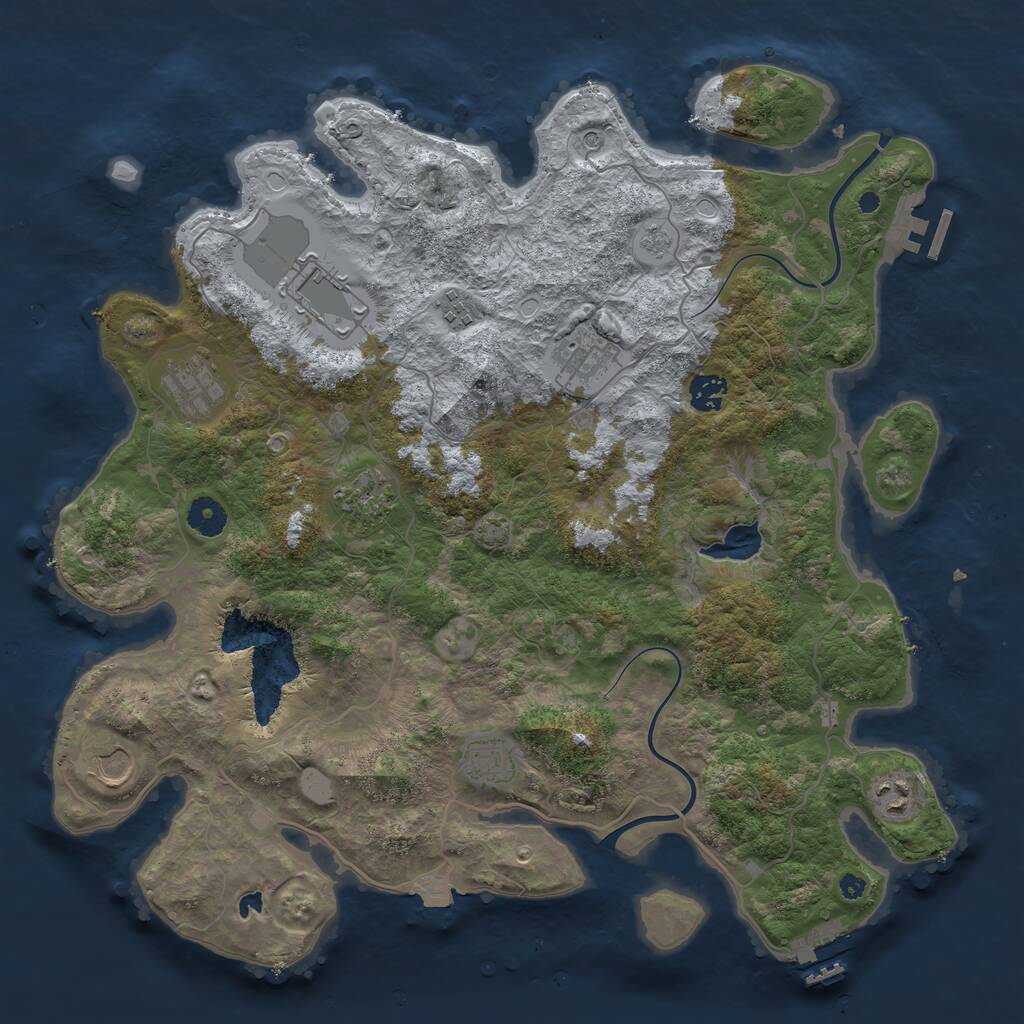 Rust Map: Procedural Map, Size: 4000, Seed: 977559497, 15 Monuments