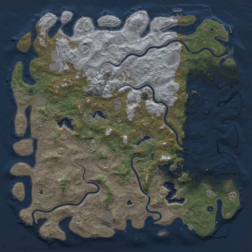 Rust Map: Procedural Map, Size: 6000, Seed: 1658762368, 17 Monuments