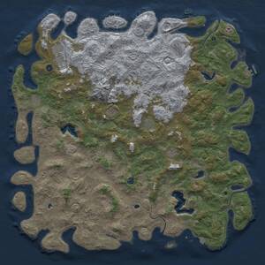 Thumbnail Rust Map: Procedural Map, Size: 6000, Seed: 1658762368, 17 Monuments