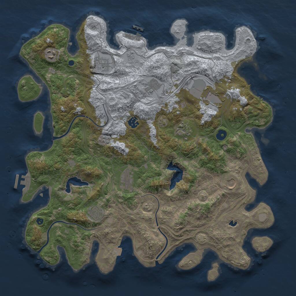Rust Map: Procedural Map, Size: 4250, Seed: 774481741, 16 Monuments