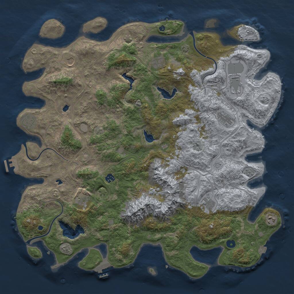 Rust Map: Procedural Map, Size: 5000, Seed: 572834195, 16 Monuments